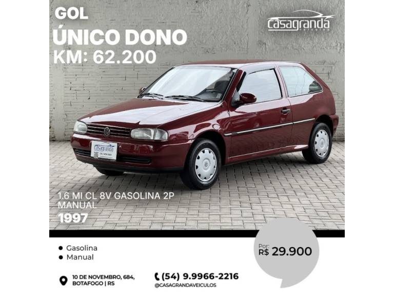 VOLKSWAGEN - GOL - 1997/1997 - Vermelha - R$ 29.900,00