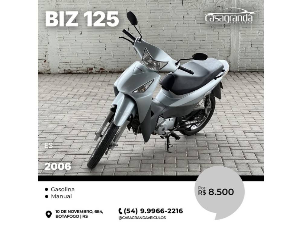 HONDA - BIZ 125 - 2005/2006 - Prata - R$ 8.500,00