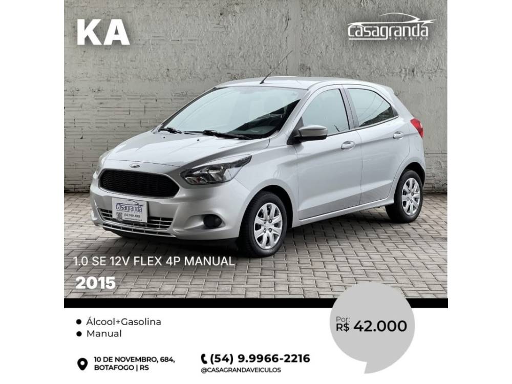 FORD - KA - 2014/2015 - Prata - R$ 42.000,00