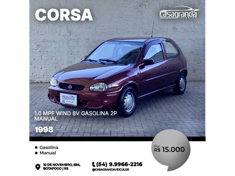CHEVROLET - CORSA - 1997/1998 - Vermelha - R$ 15.000,00