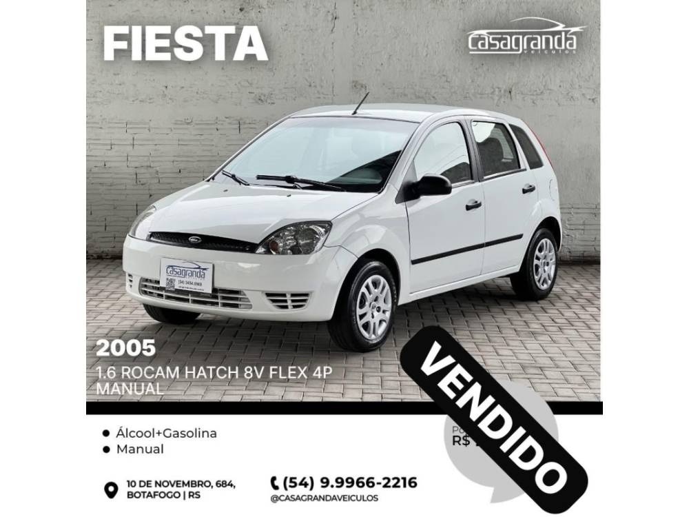 FORD - FIESTA - 2005/2005 - Branca - Sob Consulta