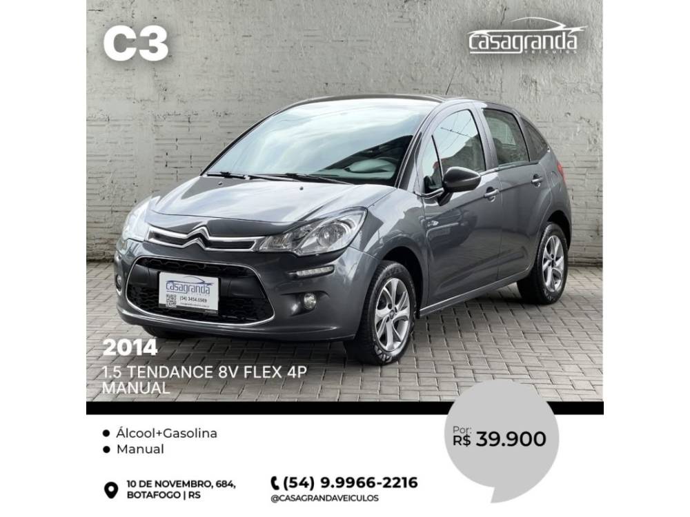 CITROËN - C3 - 2014/2014 - Cinza - R$ 39.900,00