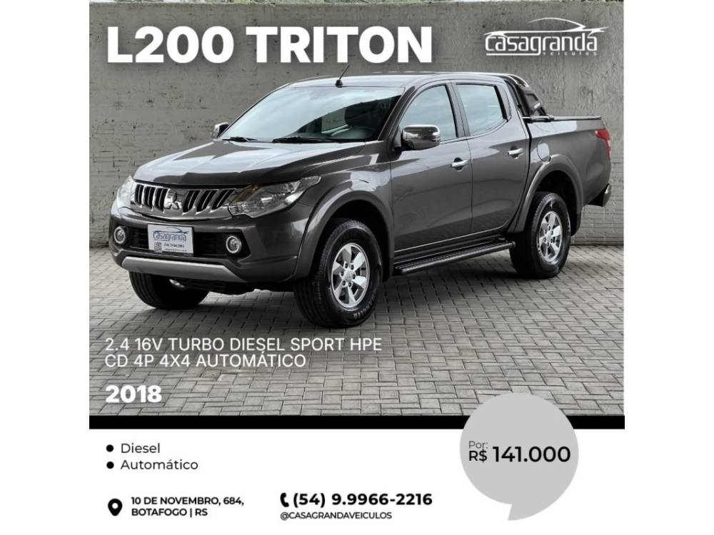 MITSUBISHI - L200 TRITON - 2017/2018 - Marrom - R$ 141.000,00