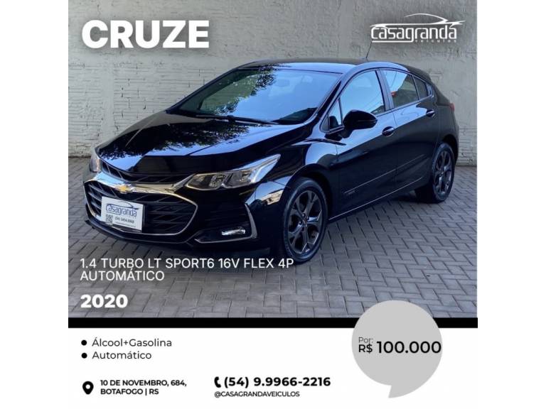 CHEVROLET - CRUZE - 2020/2020 - Preta - R$ 100.000,00
