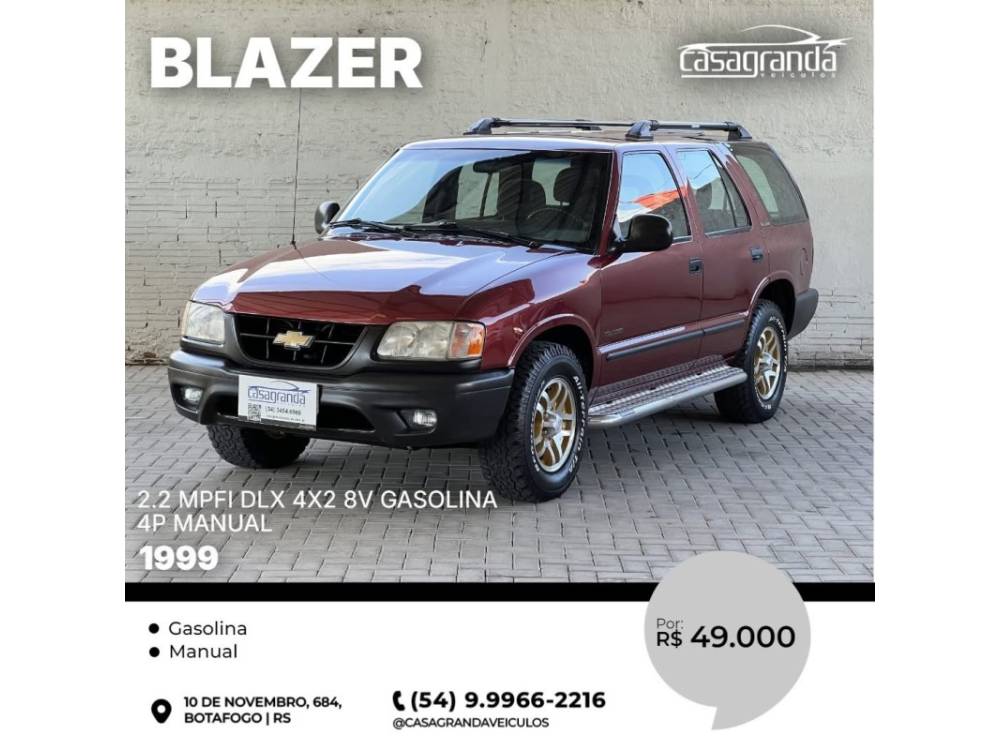 CHEVROLET - BLAZER - 1999/1999 - Vermelha - R$ 49.000,00