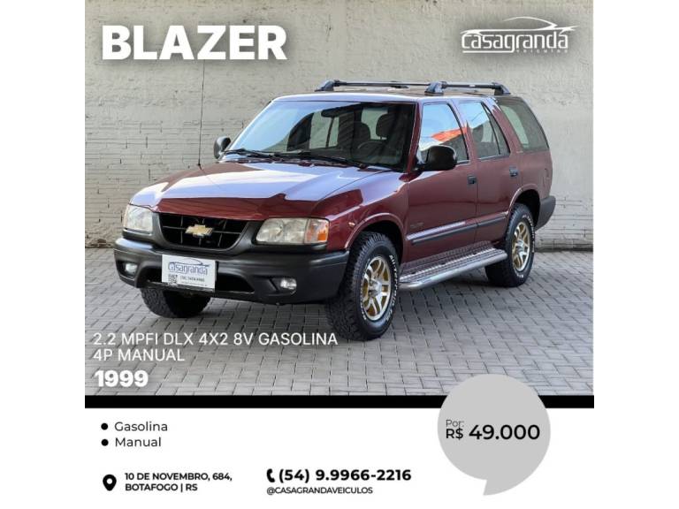 CHEVROLET - BLAZER - 1999/1999 - Vermelha - R$ 49.000,00
