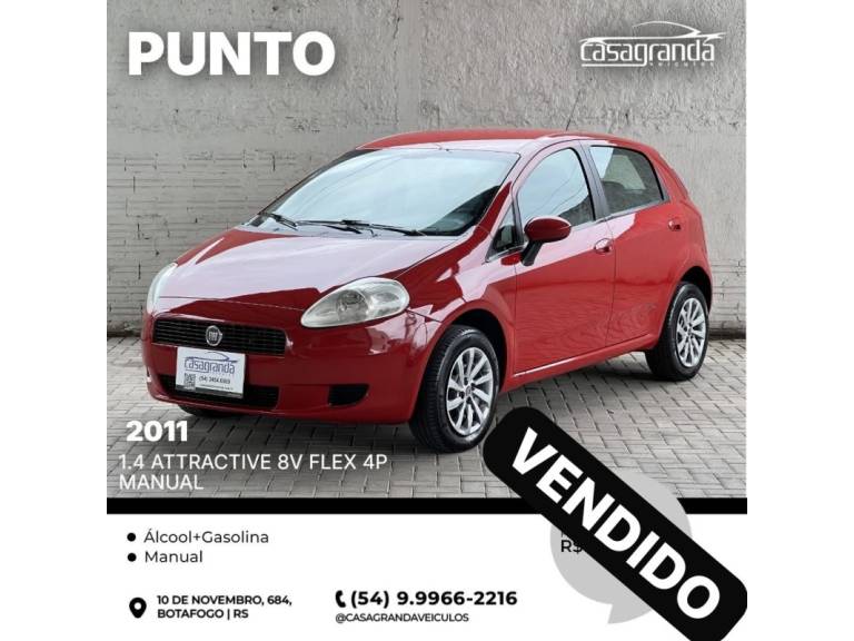 FIAT - PUNTO - 2010/2011 - Vermelha - Sob Consulta