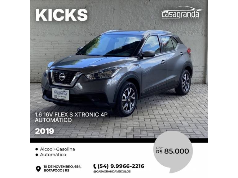 NISSAN - KICKS - 2018/2019 - Cinza - R$ 85.000,00