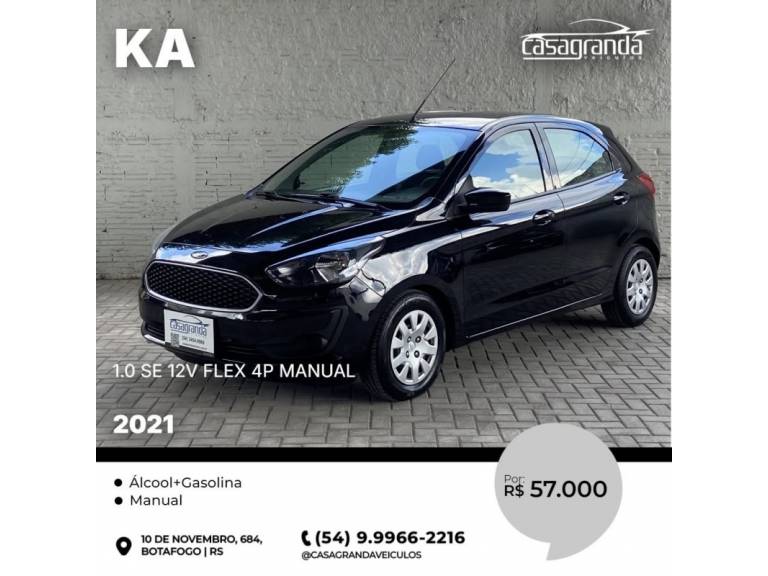 FORD - KA - 2021/2021 - Preta - R$ 57.000,00