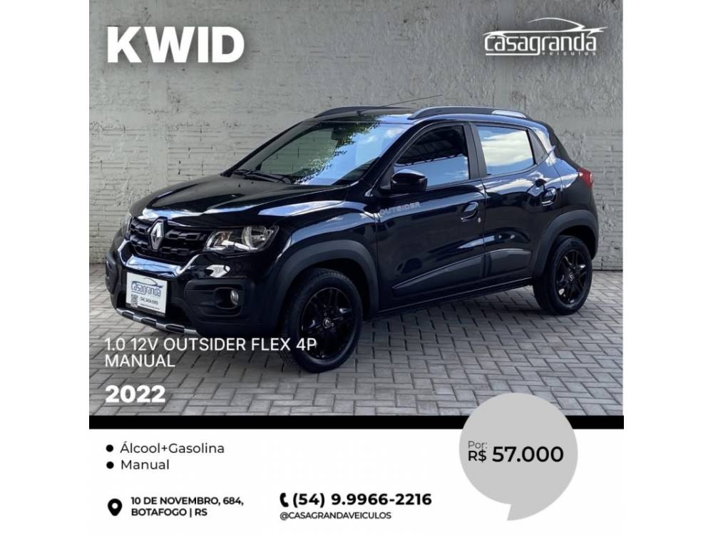 RENAULT - KWID - 2022/2022 - Preta - R$ 57.000,00