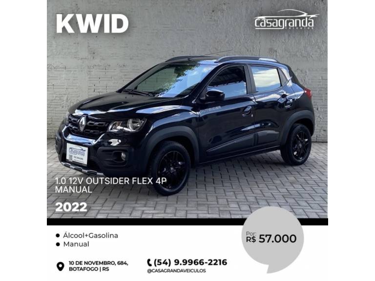 RENAULT - KWID - 2022/2022 - Preta - R$ 57.000,00