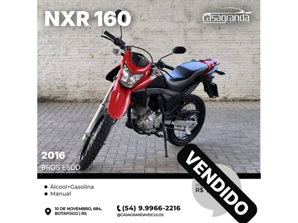 HONDA - NXR 160 - 2015/2016 - Vermelha - Sob Consulta