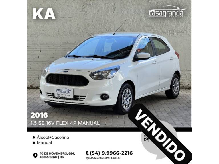 FORD - KA - 2015/2016 - Branca - Sob Consulta