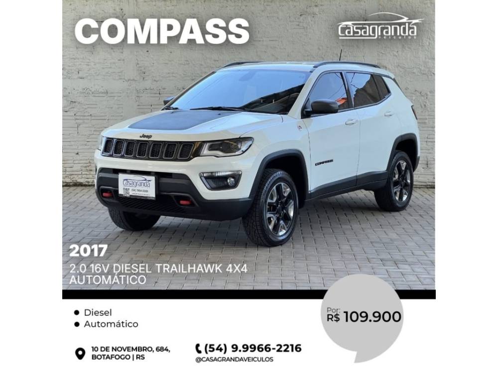 JEEP - COMPASS - 2017/2017 - Branca - R$ 109.900,00