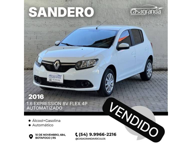 RENAULT - SANDERO - 2015/2016 - Branca - Sob Consulta
