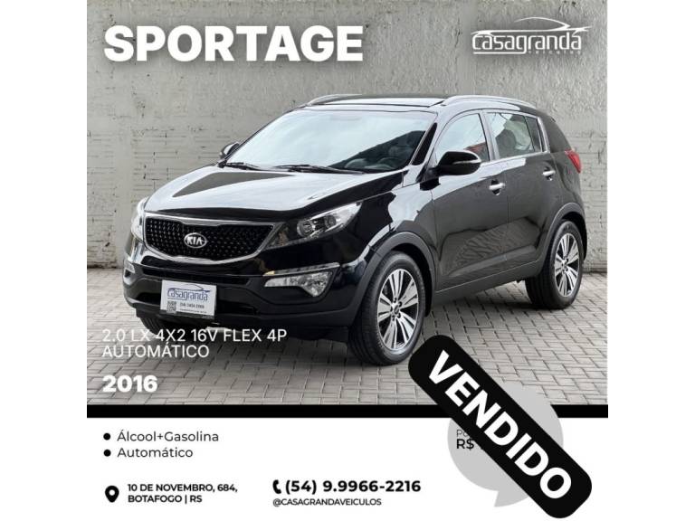 KIA MOTORS - SPORTAGE - 2015/2016 - Preta - Sob Consulta