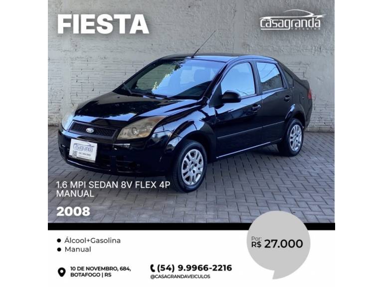 FORD - FIESTA - 2007/2008 - Preta - R$ 27.000,00