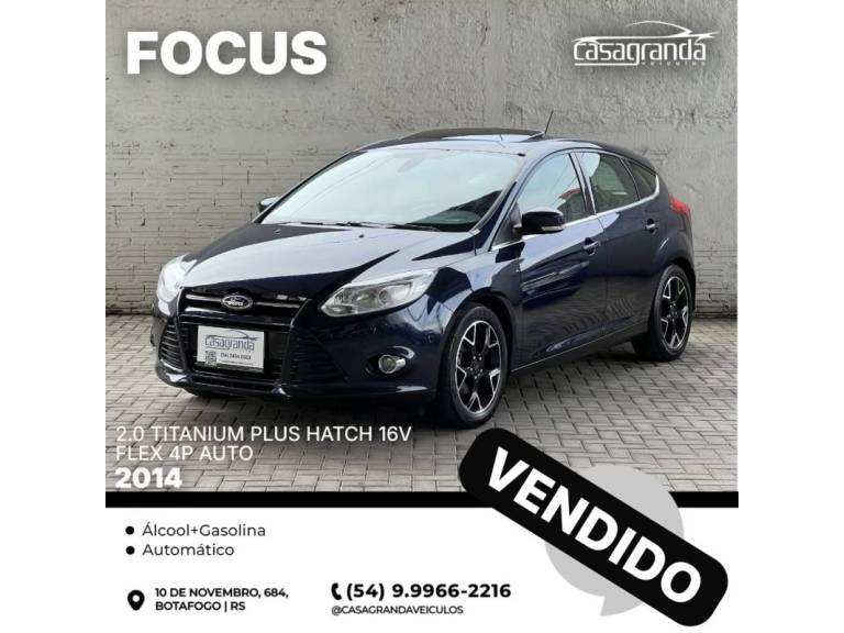 FORD - FOCUS - 2013/2014 - Azul - Sob Consulta