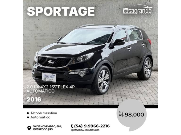 KIA MOTORS - SPORTAGE - 2015/2016 - Preta - R$ 98.000,00