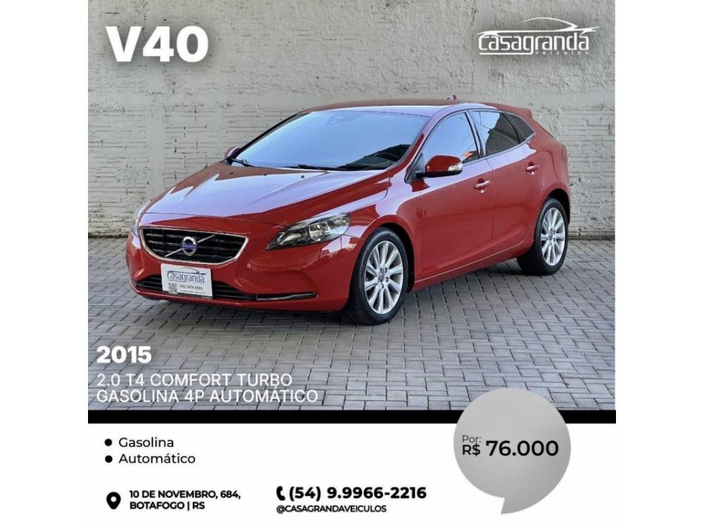 VOLVO - V40 - 2015/2015 - Vermelha - R$ 76.000,00