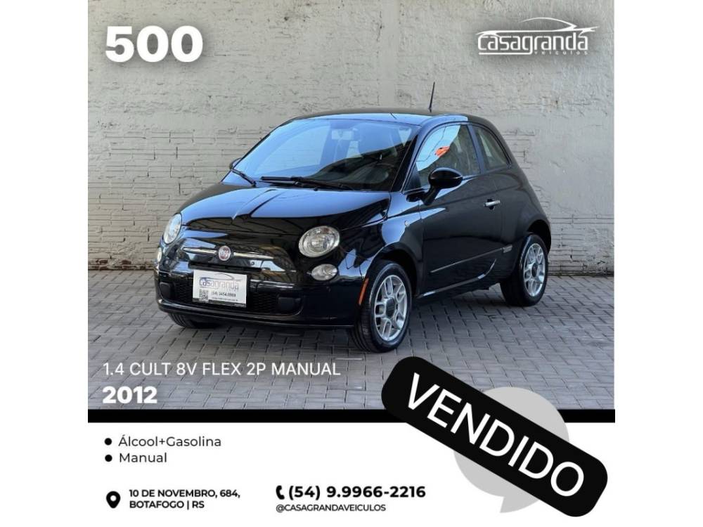 FIAT - 500 - 2011/2012 - Preta - Sob Consulta