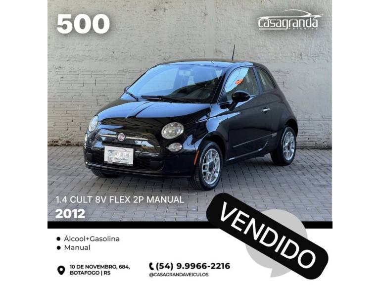 FIAT - 500 - 2011/2012 - Preta - Sob Consulta